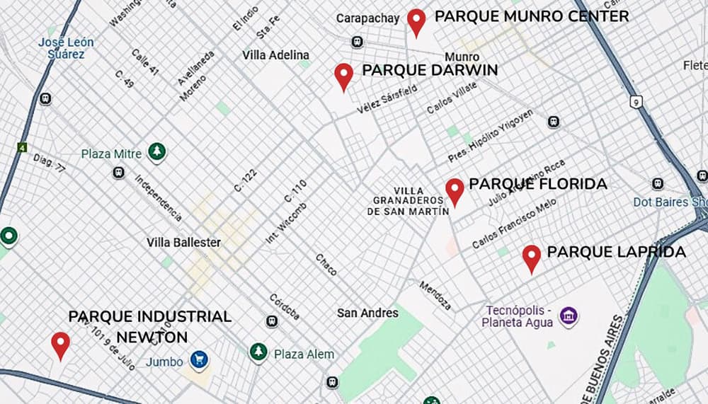 Ubicación de nuestros Parques